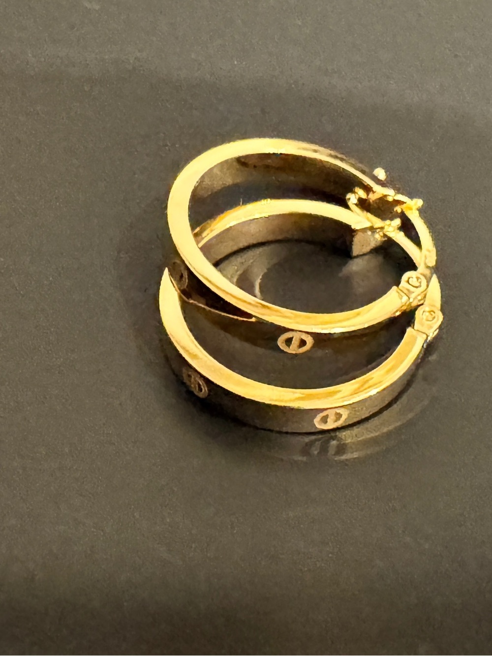 18k YG Real Gold (not plated) Hoop Earrings - Elegant Women Jewelry - Picture 3 of 4